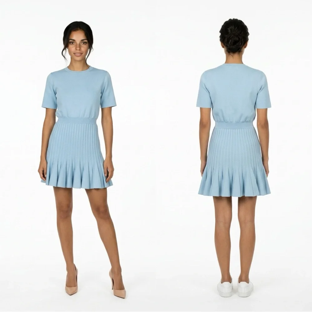 Zara Light Blue Mini Dress Size Small BNWT - Picture 1 of 9
